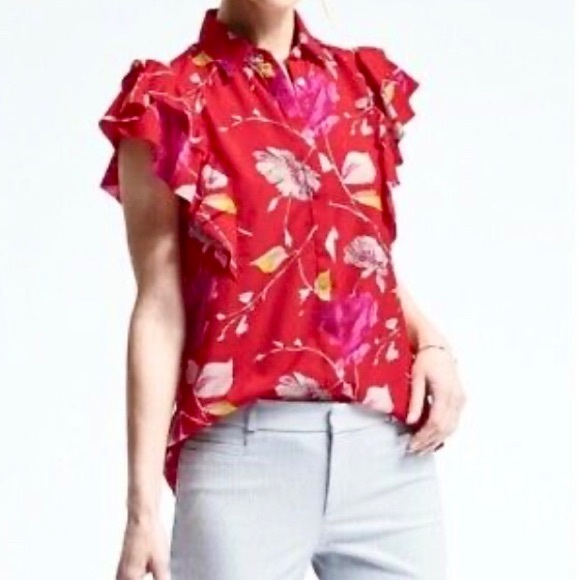 Banana Republic Dillon Shirt in Red - Picture 2 of 5
